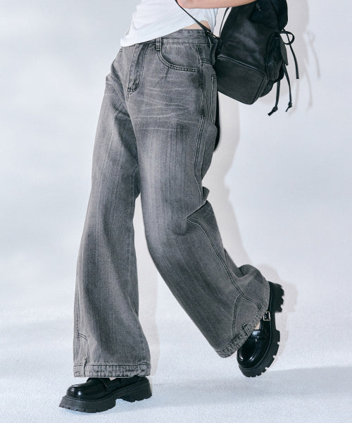 Destin Washing Wide Pants [B/DENIM]