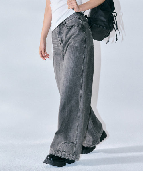 Destin Washing Wide Pants [B/DENIM]