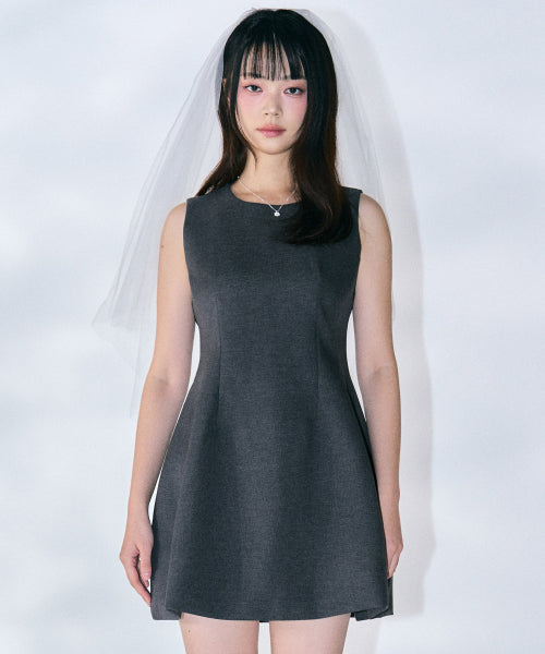 Oscar Sleeveless Mini Dress [CHARCOAL]
