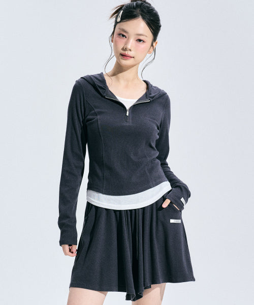 Eider Layered Half Zip-up [CHARCOAL]