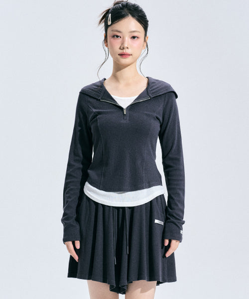 Eider Layered Half Zip-up [CHARCOAL]