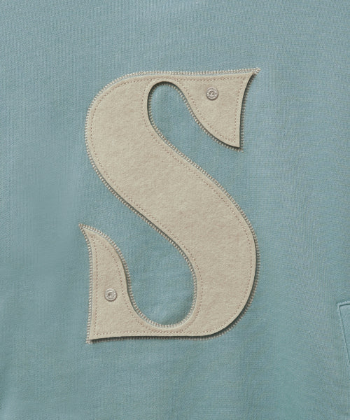 Rivet Applique Pocket Logo Hoodie Fog Blue