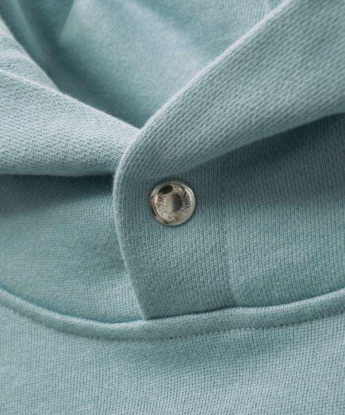 Rivet Applique Pocket Logo Hoodie Fog Blue