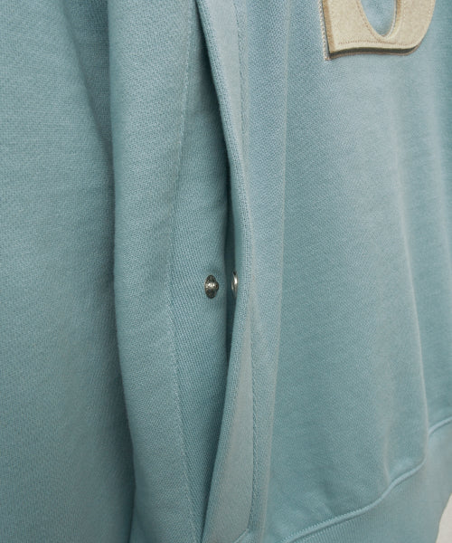 Rivet Applique Pocket Logo Hoodie Fog Blue
