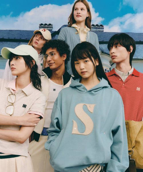 Rivet Applique Pocket Logo Hoodie Fog Blue