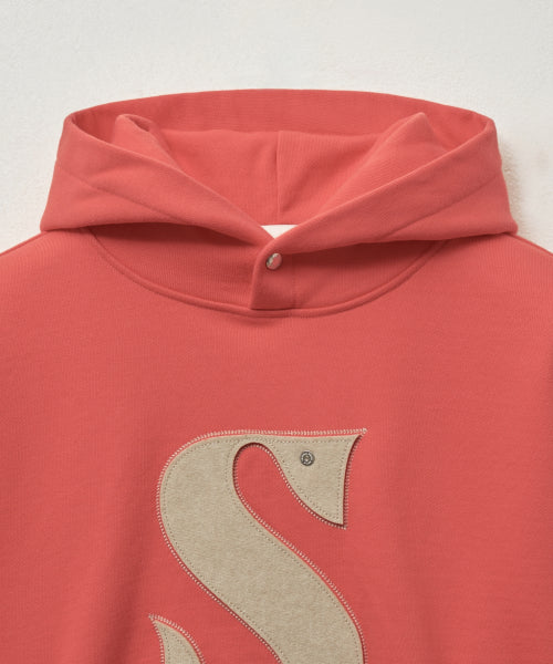 Rivet Applique Pocket Logo Hoodie Pink