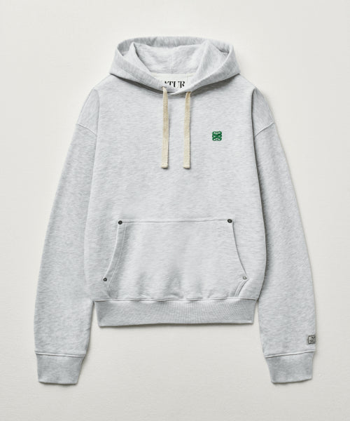 Classic Small Logo Rivet Hoodie Melange White