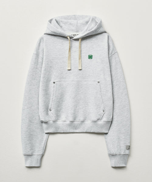 Classic Small Logo Rivet Hoodie Melange White