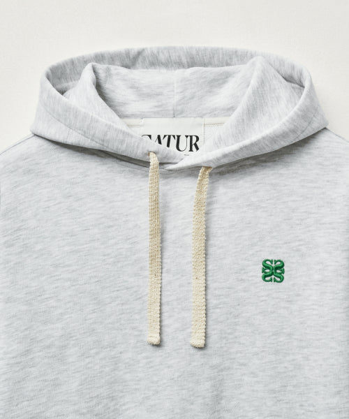 Classic Small Logo Rivet Hoodie Melange White