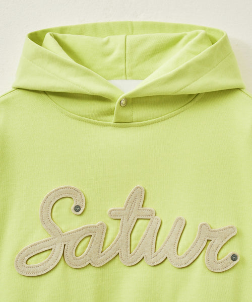 Lugo Applique Rivet Hoodie Neon Yellow