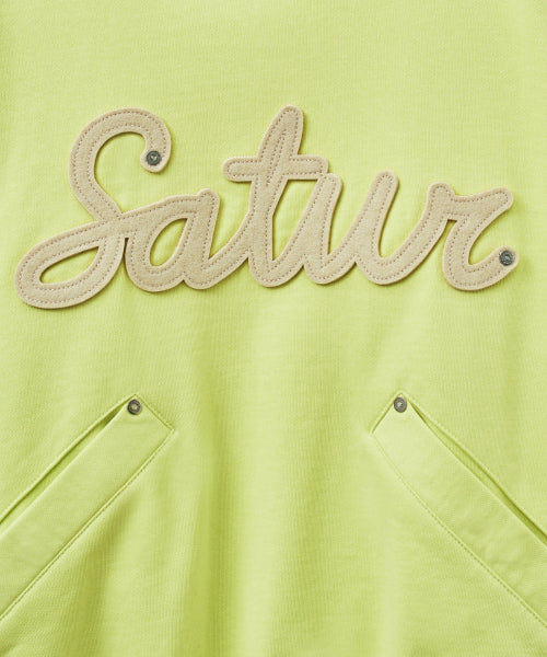 Lugo Applique Rivet Hoodie Neon Yellow