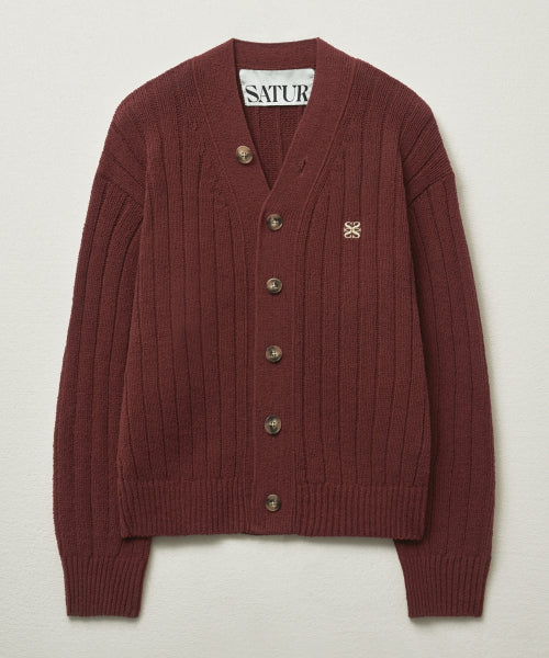 Faro Over Size Boucle Cardigan Burgundy