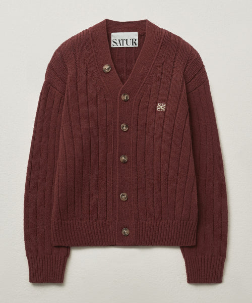 Faro Over Size Boucle Cardigan Burgundy