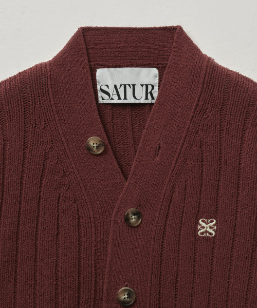 Faro Over Size Boucle Cardigan Burgundy