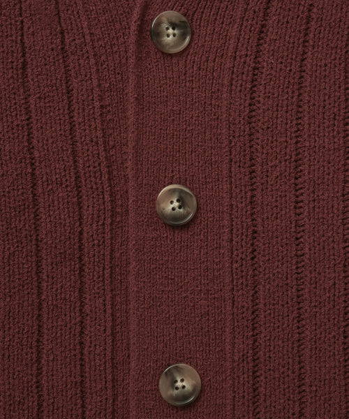 Faro Over Size Boucle Cardigan Burgundy