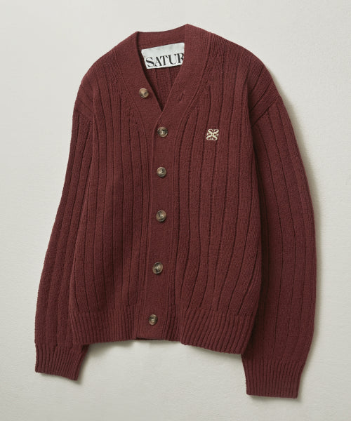 Faro Over Size Boucle Cardigan Burgundy