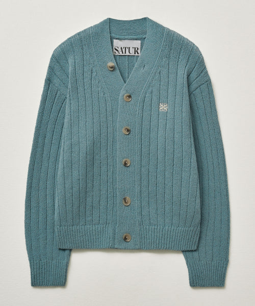 Faro Over Size Boucle Cardigan Fog Blue