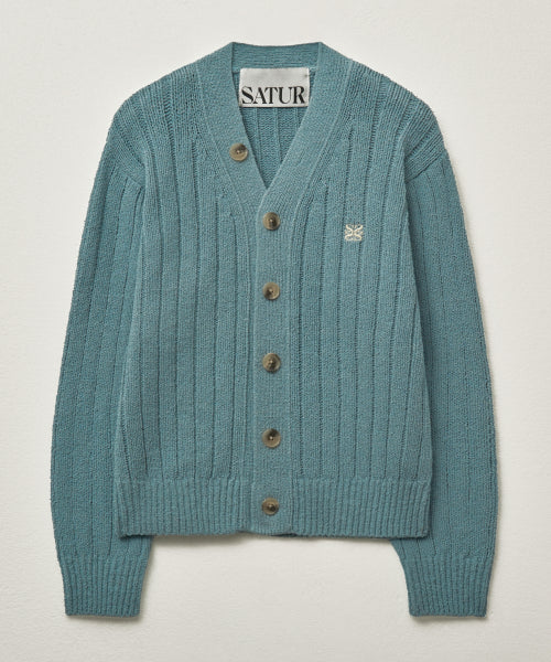 Faro Over Size Boucle Cardigan Fog Blue