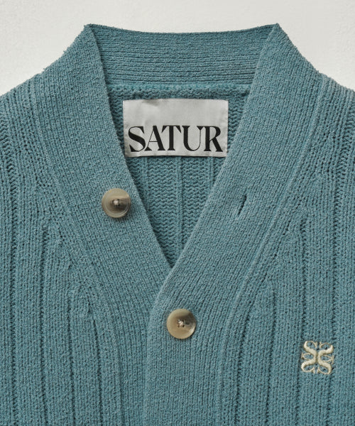 Faro Over Size Boucle Cardigan Fog Blue