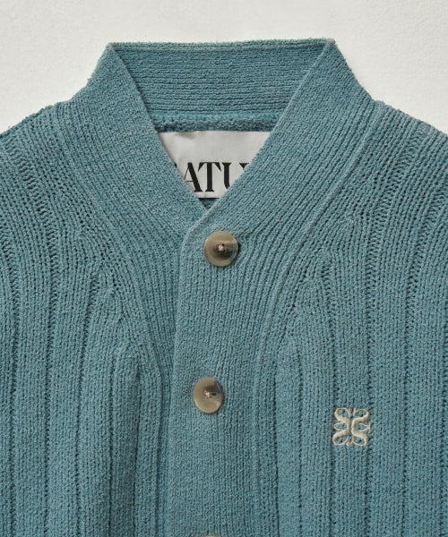 Faro Over Size Boucle Cardigan Fog Blue