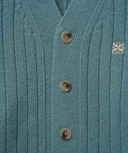 Faro Over Size Boucle Cardigan Fog Blue