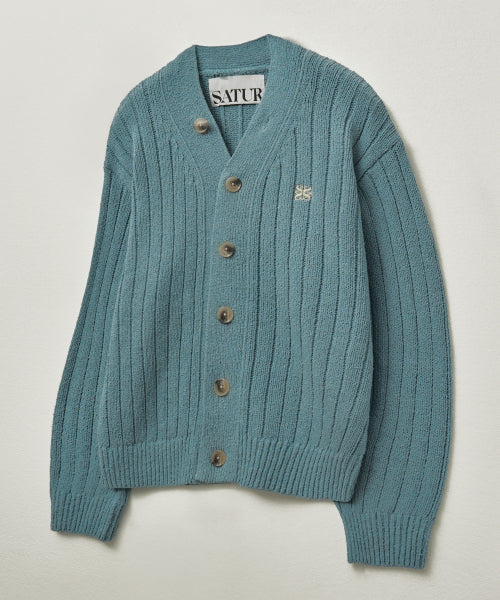 Faro Over Size Boucle Cardigan Fog Blue