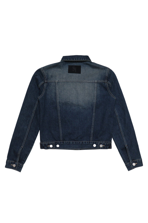 Brush denim jacket Deep blue