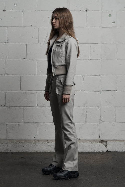 cargo pocket cotton pants gray