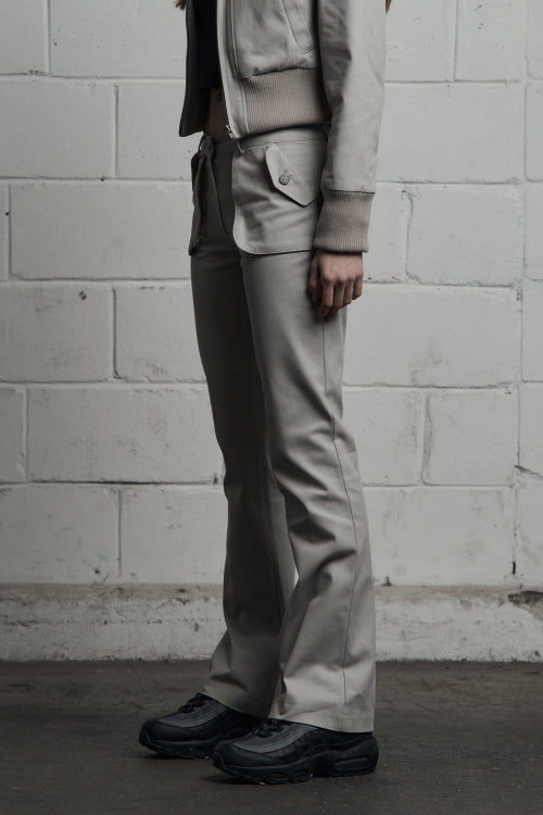 cargo pocket cotton pants gray