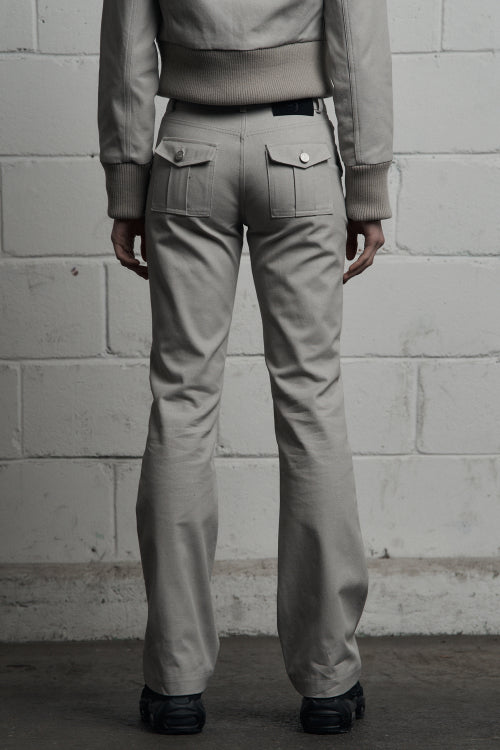 cargo pocket cotton pants gray