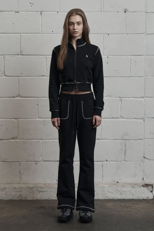 Stitch Bootcut Sweatpants Black