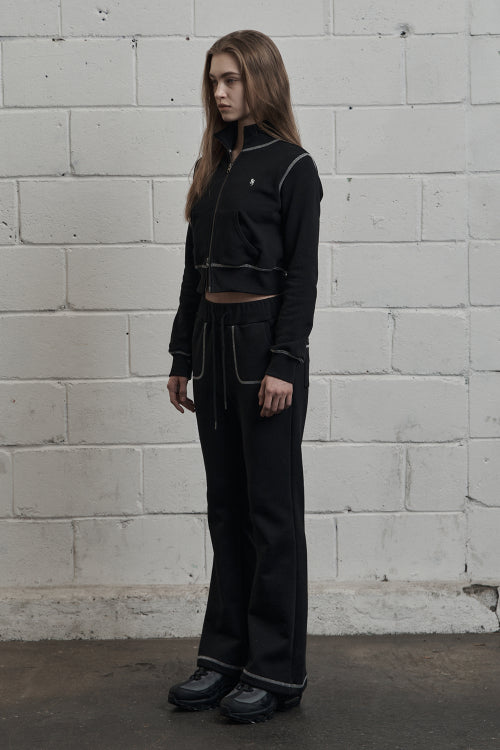 Stitch Bootcut Sweatpants Black