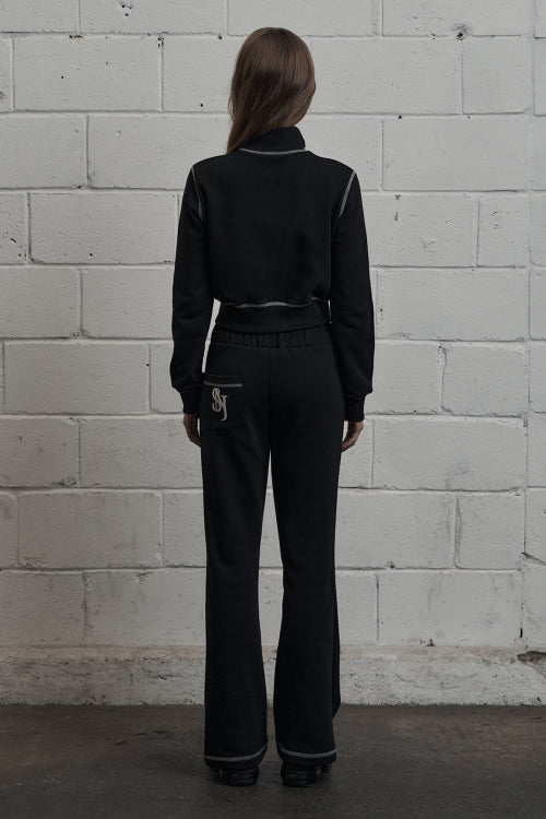 Stitch Bootcut Sweatpants Black