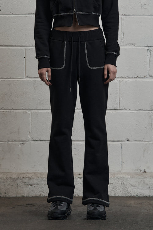 Stitch Bootcut Sweatpants Black
