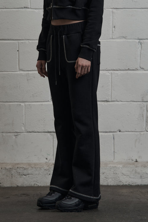Stitch Bootcut Sweatpants Black