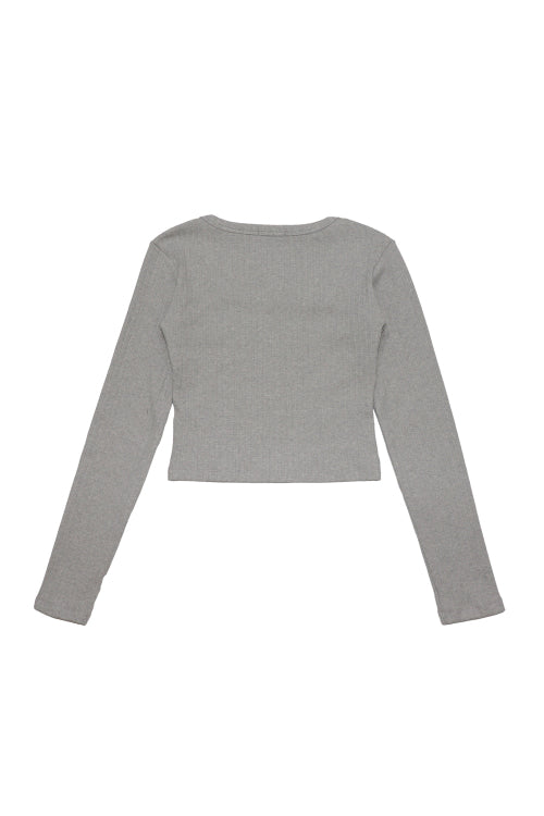 Wood Rib Long Sleeve Melange