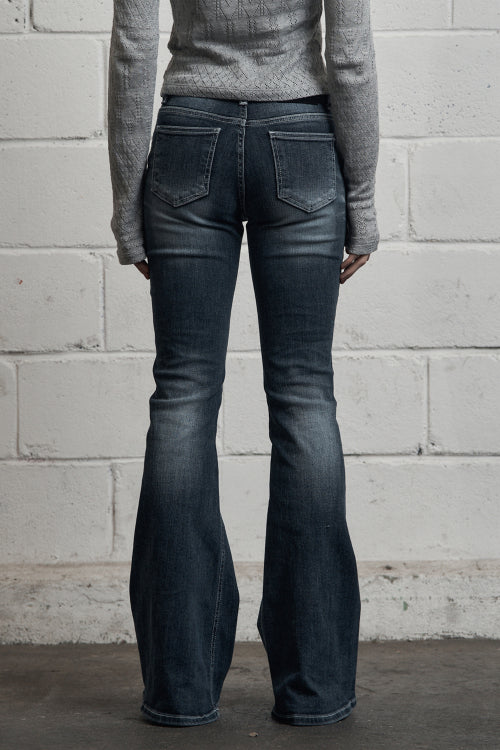 Brush Cat Washing Denim Pants Blue