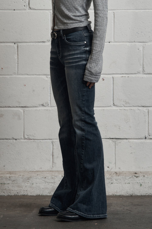 Brush Cat Washing Denim Pants Blue