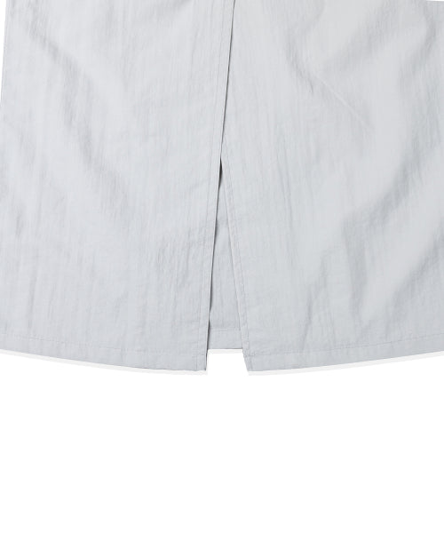 Women's nylon cargo long skirt gray
