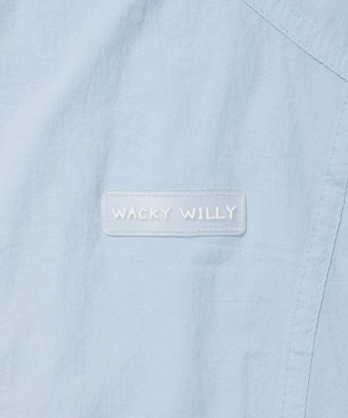 Women's Nylon Hooded Zip-Up Jumper Sky Blue