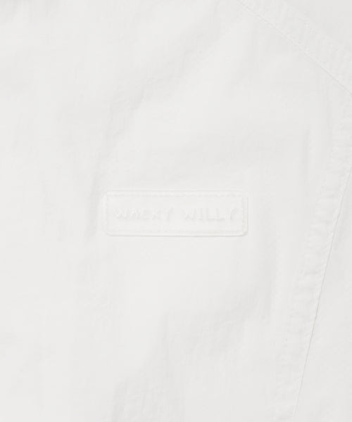 Women's Nylon Hooded Zip-Up Jumper White