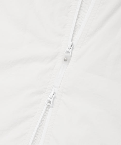 Women's Nylon Hooded Zip-Up Jumper White