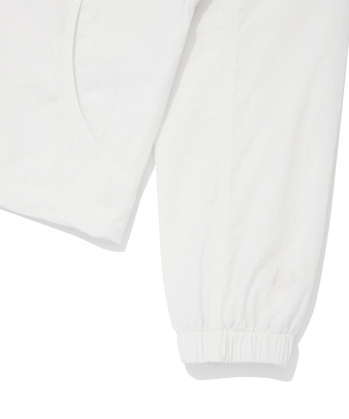 Women's Nylon Hooded Zip-Up Jumper White