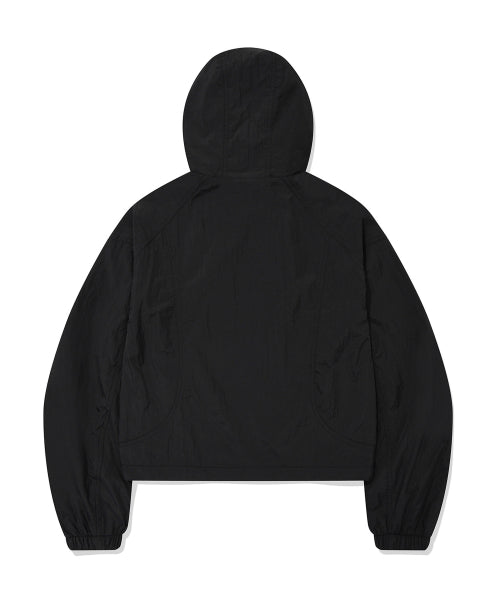 Women's Nylon Hooded Zip-Up Jumper Black