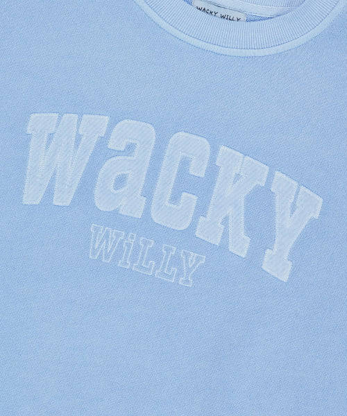 Women's Semi-Oversized-Fit Pigment Sweatshirt Sky Blue