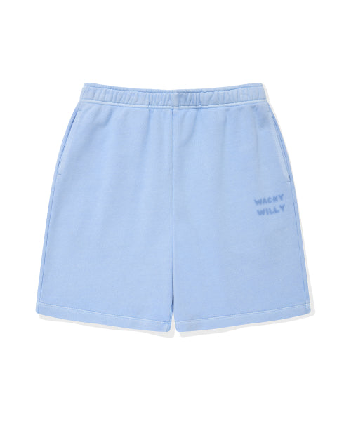 Women's Pigment Washing Sweat Shorts Sky Blue