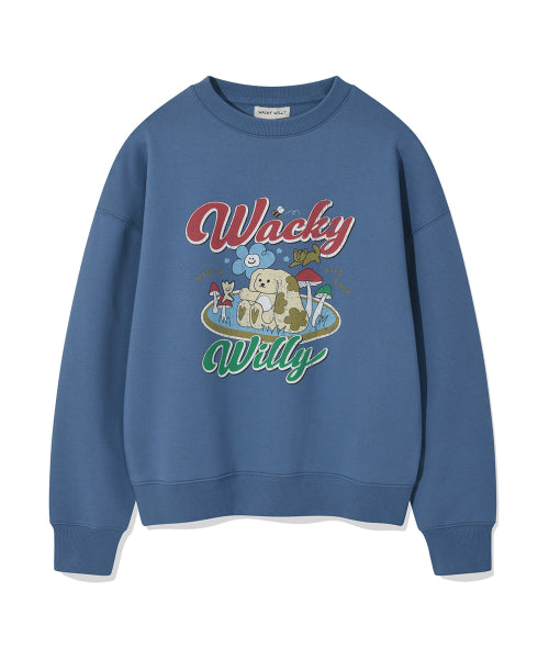 Women's Semi-Overfit Character Graphic Sweatshirt Blue