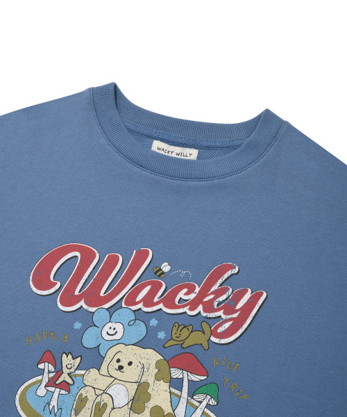 Women's Semi-Overfit Character Graphic Sweatshirt Blue