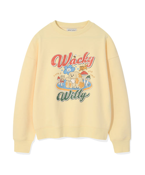 Women's Semi-Overfit Character Graphic Sweatshirt Yellow