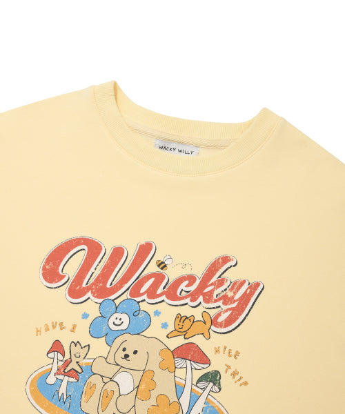 Women's Semi-Overfit Character Graphic Sweatshirt Yellow